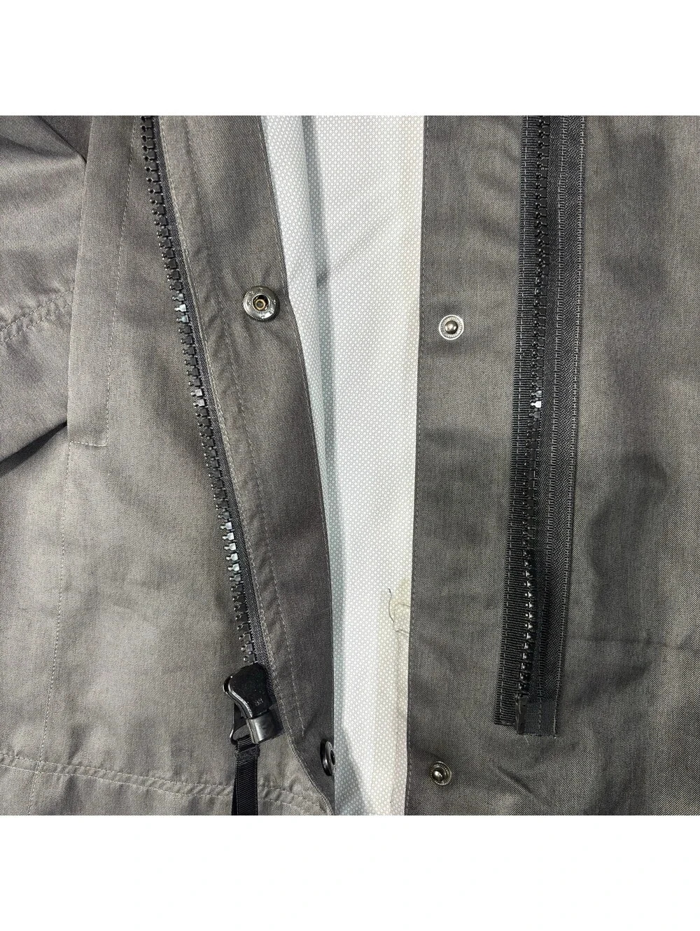 MPG Womens Hooded Windbreaker Jacket Gray Size Small